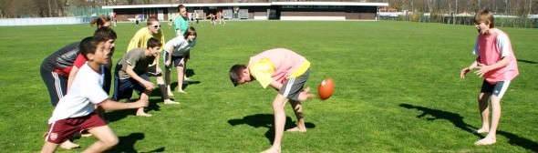 Rugby Sport Schule Spass Bewegung Outdoor Aktivitäten